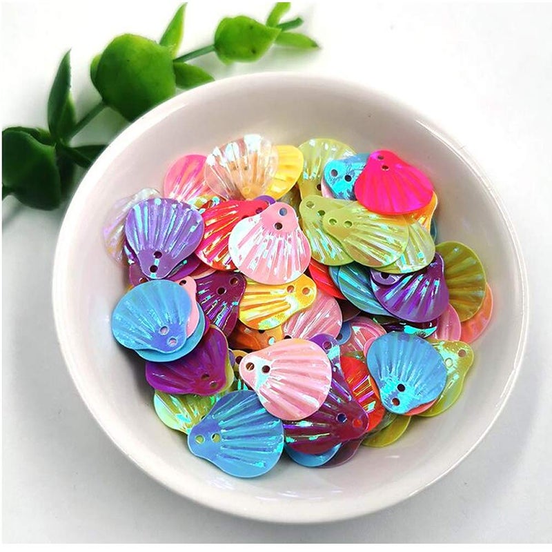 EORTA 50g Seashell Sequins 18 MM Loose Shiny Paillette Glitter Sea Shell Flakes with 2 Holes Decoration for DIY Craft, Applique, Sewing Embellishment, Earrings/Clothing Accessories, Multicolor - Image 3